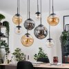 Gastor hanging light, globe light, pendant light Amber, clear, Smoke-coloured, 8-light sources