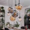 Gastor hanging light, globe light, pendant light Amber, clear, Smoke-coloured, 8-light sources