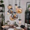 Gastor hanging light, globe light, pendant light Amber, clear, Smoke-coloured, 8-light sources