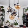 Gastor hanging light, globe light, pendant light Amber, clear, Smoke-coloured, 8-light sources