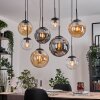 Gastor hanging light, globe light, pendant light Amber, clear, Smoke-coloured, 8-light sources