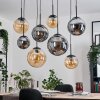 Gastor hanging light, globe light, pendant light Amber, Smoke-coloured, 8-light sources