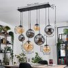 Gastor hanging light, globe light, pendant light Amber, Smoke-coloured, 8-light sources