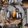 Gastor hanging light, globe light, pendant light Amber, Smoke-coloured, 8-light sources