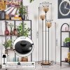 Koyoto globe light, floor lamp Dark wood, black, 3-light sources