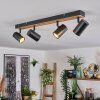 Gesteira ceiling light, ceiling spotlight Dark wood, black, 4-light sources