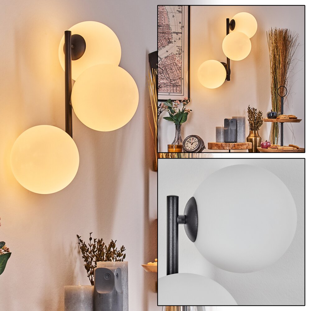 Chehalis globe light, wall light white, 3-light sources main product photo