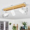 Gesteira ceiling light, ceiling spotlight chrome, Wood like finish, 3-light sources