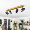 Gesteira ceiling light, ceiling spotlight Wood like finish, black, 4-light sources