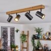 Gesteira ceiling light, ceiling spotlight Wood like finish, black, 4-light sources