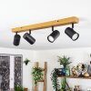 Gesteira ceiling light, ceiling spotlight Wood like finish, black, 4-light sources