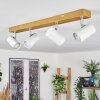 Gesteira ceiling light, ceiling spotlight chrome, Wood like finish, 4-light sources