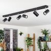 Gesteira ceiling light, ceiling spotlight chrome, black, 6-light sources