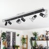 Gesteira ceiling light, ceiling spotlight chrome, black, 6-light sources