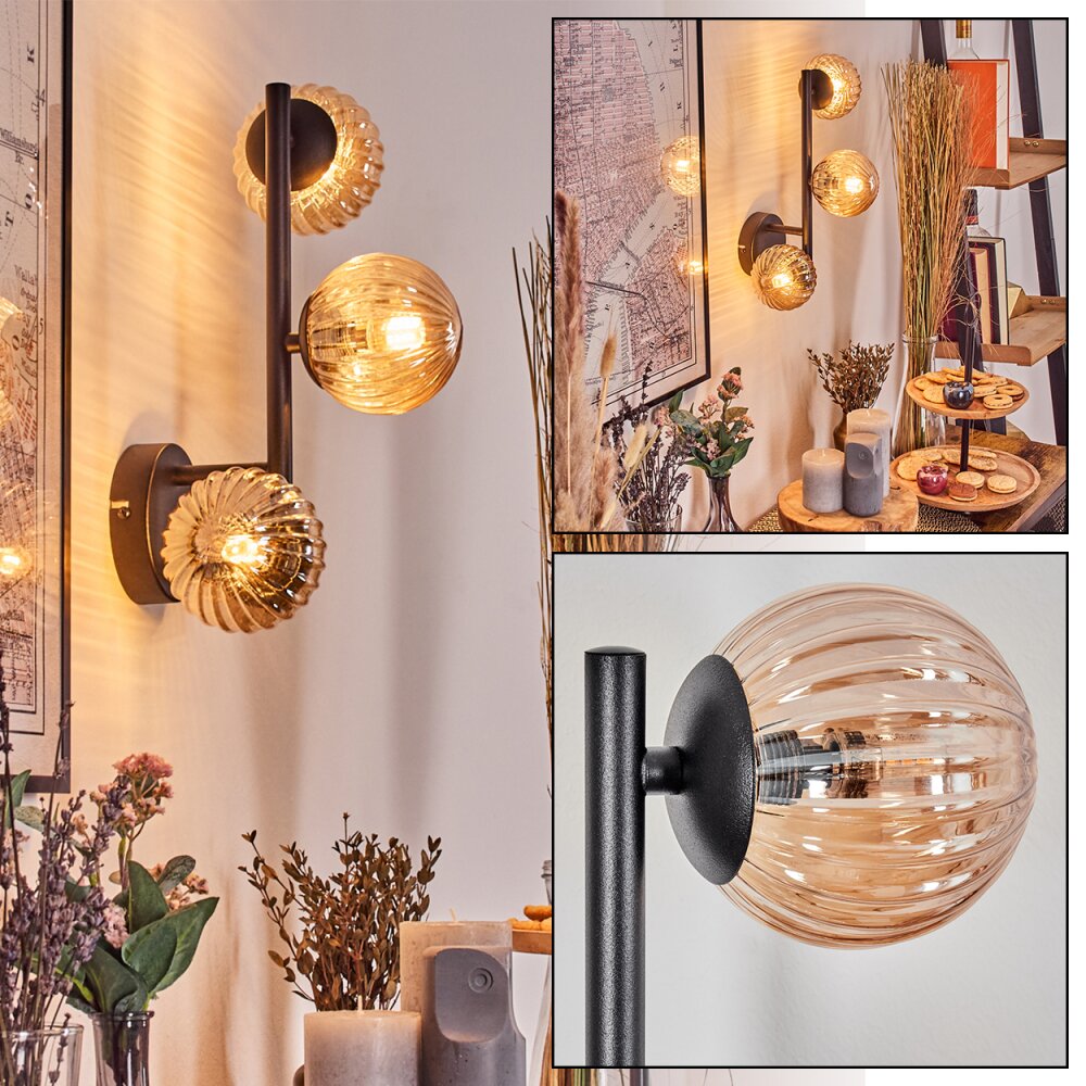 Chehalis globe light, wall light Amber, 3-light sources main product photo