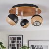 Haldor ceiling light, ceiling spotlight brown, chrome, black, 3-light sources