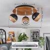 Haldor ceiling light, ceiling spotlight brown, chrome, black, 3-light sources