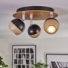 Haldor ceiling light, ceiling spotlight brown, chrome, black, 3-light sources