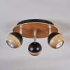 Haldor ceiling light, ceiling spotlight brown, chrome, black, 3-light sources