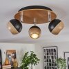 Haldor ceiling light, ceiling spotlight brown, chrome, black, 3-light sources