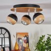 Haldor ceiling light, ceiling spotlight brown, chrome, black, 3-light sources