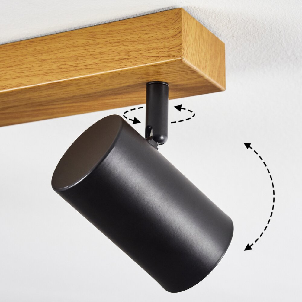 Gesteira ceiling light, ceiling spotlight Wood like finish, 6-light sources