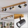 Gesteira ceiling light, ceiling spotlight Wood like finish, 6-light sources