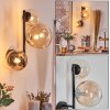 Chehalis globe light, wall light 23 cm Amber, clear, 3-light sources