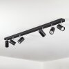 Gesteira ceiling light, ceiling spotlight chrome, black, 6-light sources