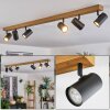 Gesteira ceiling light, ceiling spotlight Wood like finish, black, 6-light sources