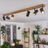 Gesteira ceiling light, ceiling spotlight Wood like finish, black, 6-light sources