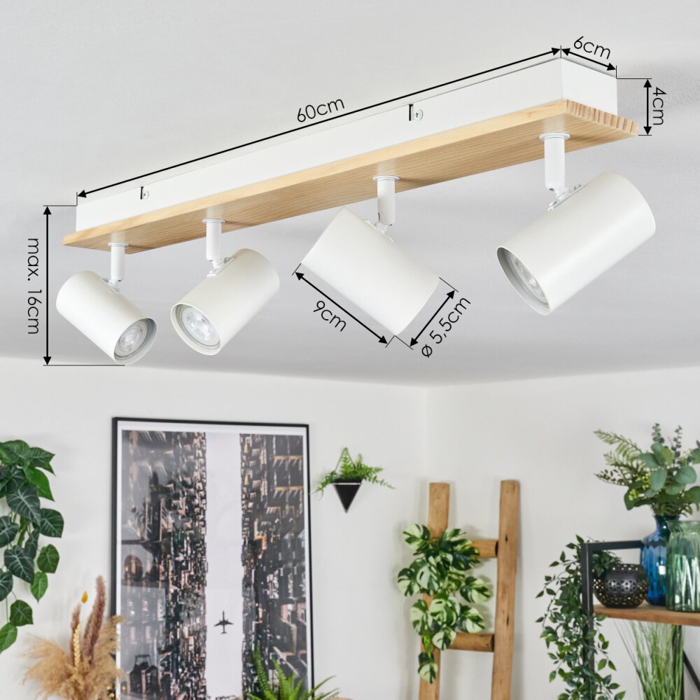 Gesteira ceiling light, ceiling spotlight Ecru, white, 4-light sources