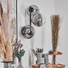 Chehalis globe light, wall light 33 cm chrome, clear, Smoke-coloured, 3-light sources