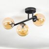 Chehalis ceiling light, globe light Amber, 3-light sources