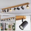 Gesteira ceiling light, ceiling spotlight Wood like finish, 8-light sources