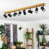 Gesteira ceiling light, ceiling spotlight Wood like finish, black, 8-light sources