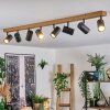 Gesteira ceiling light, ceiling spotlight Wood like finish, black, 8-light sources