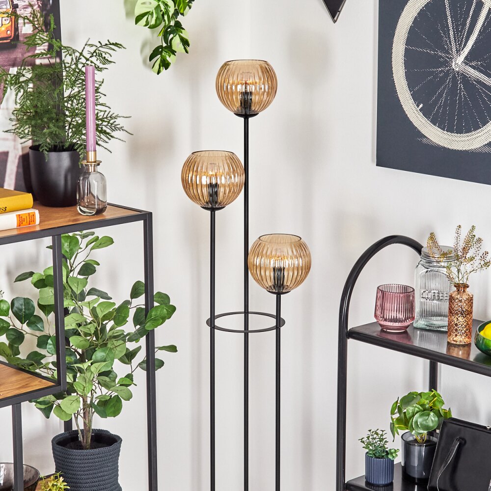 Kyoto floor lamp Light wood, black, 3-light sources