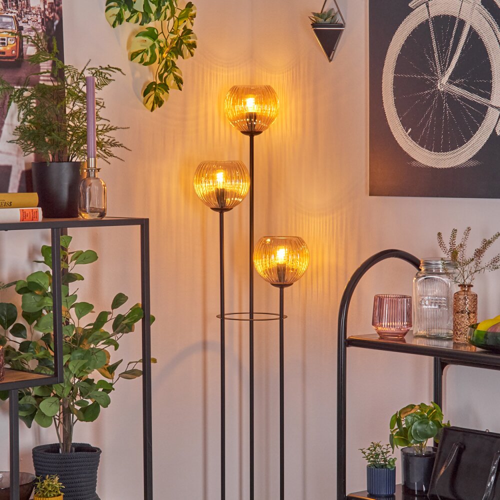 Kyoto floor lamp Light wood, black, 3-light sources