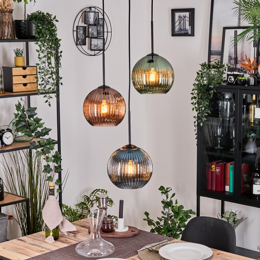 Koyoto hanging light black, 3-light sources main product photo