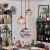 Koyoto hanging light, globe light, pendant light, Cluster pendant lamp Amber, clear, Smoke-coloured, 3-light sources