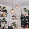 Koyoto hanging light, globe light, pendant light, Cluster pendant lamp Amber, clear, Smoke-coloured, 3-light sources