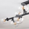 Gastor ceiling light, globe light clear, 10-light sources