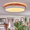 Hiral ceiling light, Panel LED Ecru, white, 1-light source