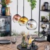 Koyoto hanging light, globe light, pendant light chrome, gold, clear, coppery, Smoke-coloured, 3-light sources