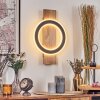 Besperia wall light LED Wood like finish, black, 1-light source