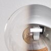 Gastor ceiling light, globe light chrome, clear, Smoke-coloured, 8-light sources