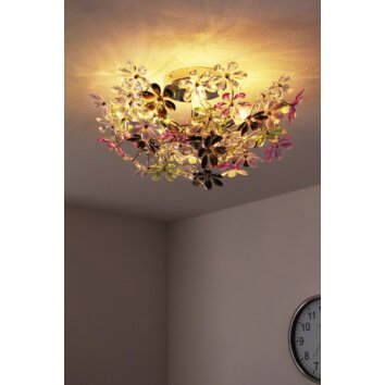 Reality lights FLOWER ceiling light colourful, chrome, 4-light sources