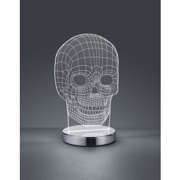 Reality Skull Table Lamp LED chrome, 1-light source