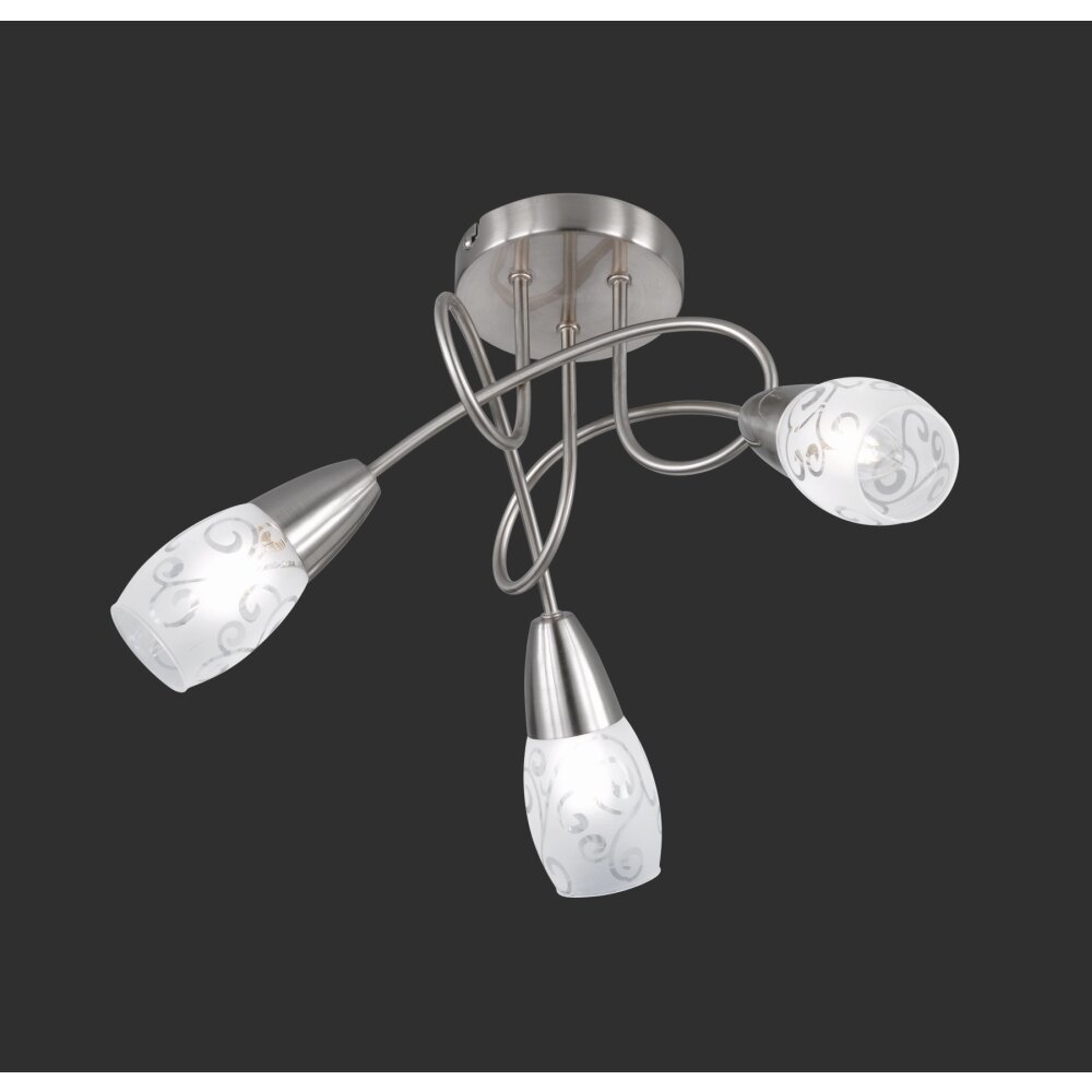 Reality Colmar Ceiling Light matt nickel, 3-light sources main product photo